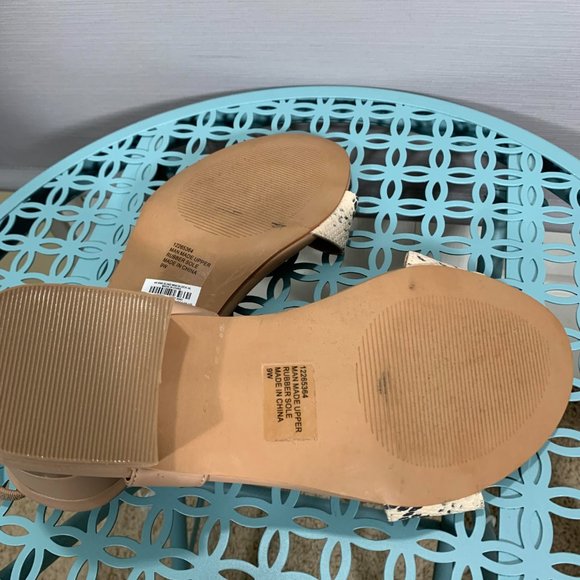 Torrid Womens Sandals Women 9W Slingback Block Heel SnakeSkin Print Faux Leather - Picture 8 of 9